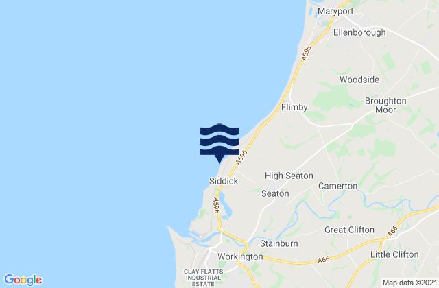Carte des horaires des marées pour Siddick Beach, United Kingdom
