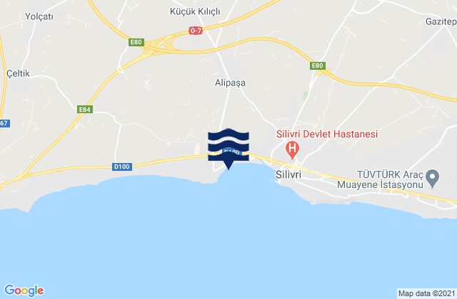 Carte des horaires des marées pour Silivri, Turkey