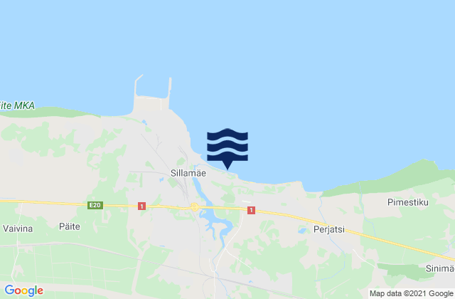 Carte des horaires des marées pour Sillamäe linn, Estonia