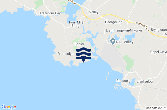 Carte des horaires des marées pour Silver Bay (Holy Island), United Kingdom