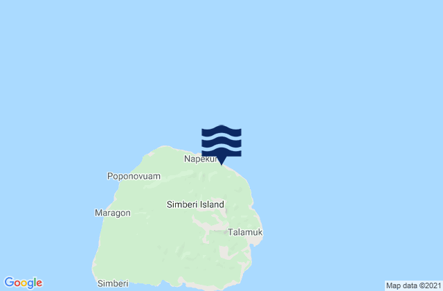 Carte des horaires des marées pour Simberi Island, Papua New Guinea