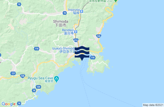 Carte des horaires des marées pour Simoda, Japan