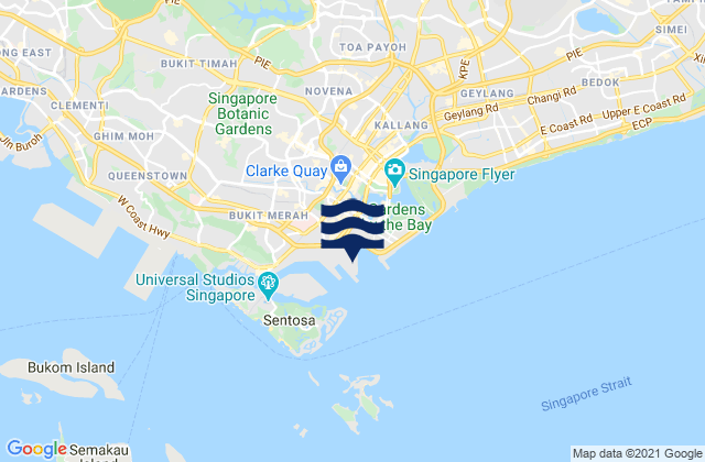 Carte des horaires des marées pour Singapore (Victoria Dock), Singapore