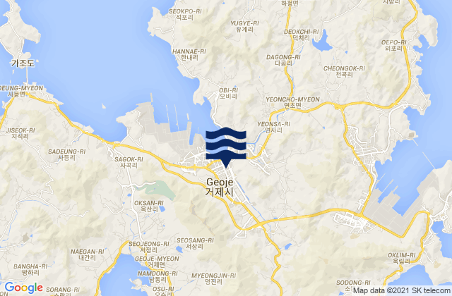 Carte des horaires des marées pour Sinhyeon, South Korea