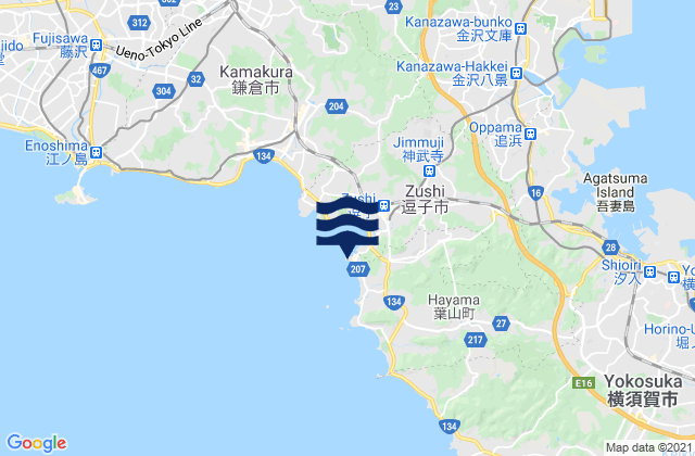 Carte des horaires des marées pour Sinzyuku Wan (Zusi), Japan