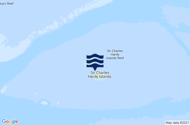 Carte des horaires des marées pour Sir Charles Hardy Islands, Australia