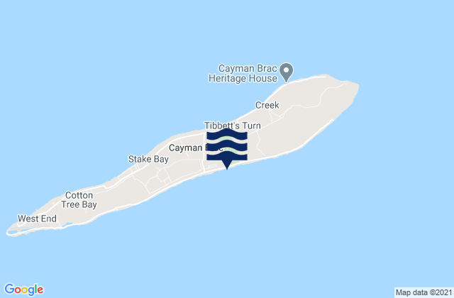 Carte des horaires des marées pour Sister Island, Cayman Islands