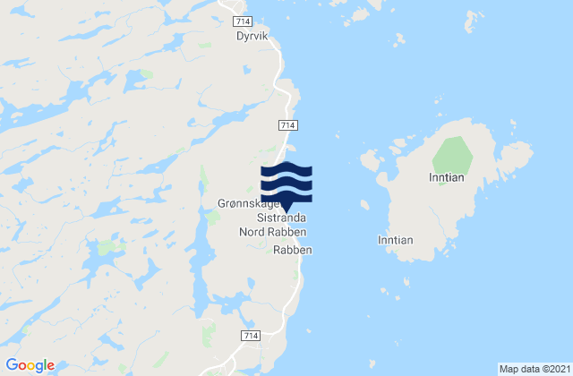 Carte des horaires des marées pour Sistranda, Norway