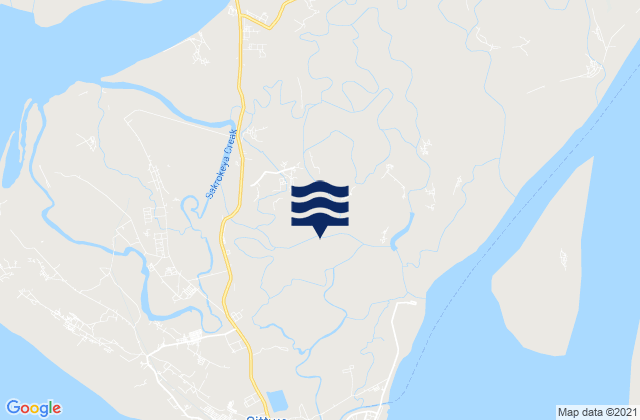 Carte des horaires des marées pour Sittwe District, Myanmar