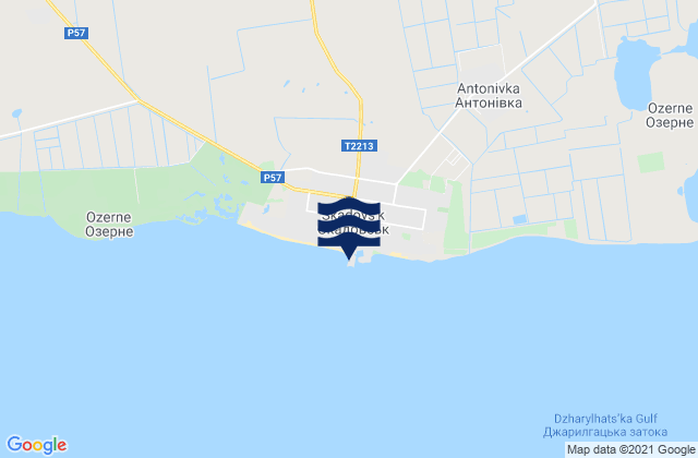 Carte des horaires des marées pour Skadovsk, Ukraine