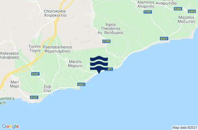 Carte des horaires des marées pour Skarínou, Cyprus