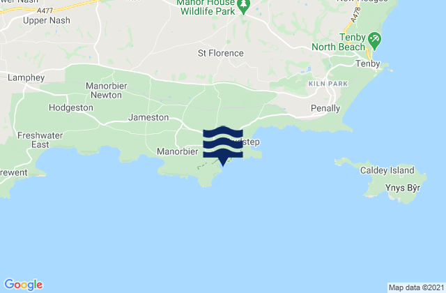 Carte des horaires des marées pour Skrinkle Haven Beach, United Kingdom
