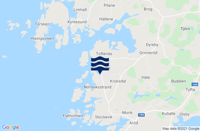 Carte des horaires des marées pour Skärhamn, Sweden