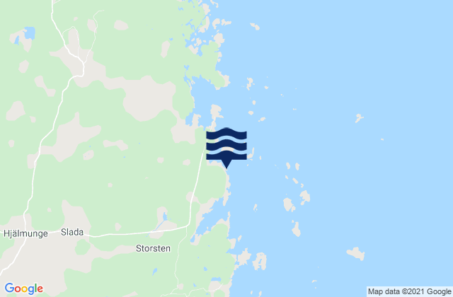 Carte des horaires des marées pour Slada Hamn, Sweden