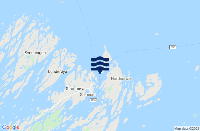 Carte des horaires des marées pour Sleneset, Norway