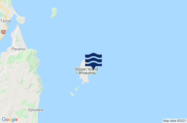 Carte des horaires des marées pour Slipper Island, New Zealand