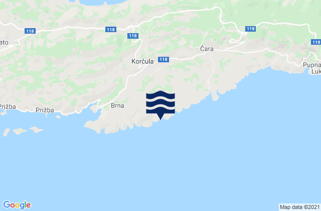 Carte des horaires des marées pour Smokvica, Croatia