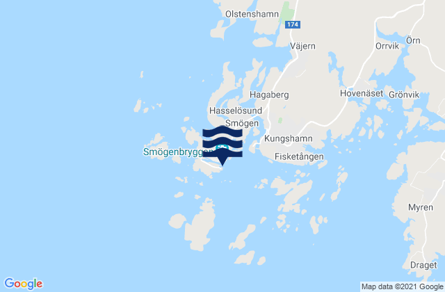 Carte des horaires des marées pour Smögen, Sweden