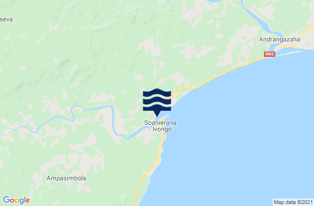Carte des horaires des marées pour Soanierana Ivongo, Madagascar