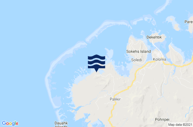 Carte des horaires des marées pour Sokehs Municipality, Micronesia
