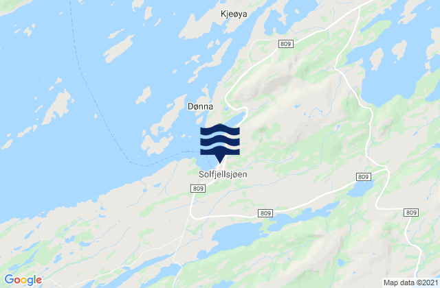 Carte des horaires des marées pour Solfjellsjyen, Norway