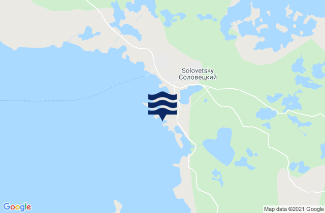 Carte des horaires des marées pour Solovets Roads Solovetski Island, Russia