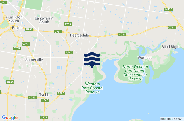 Carte des horaires des marées pour Somerville, Australia