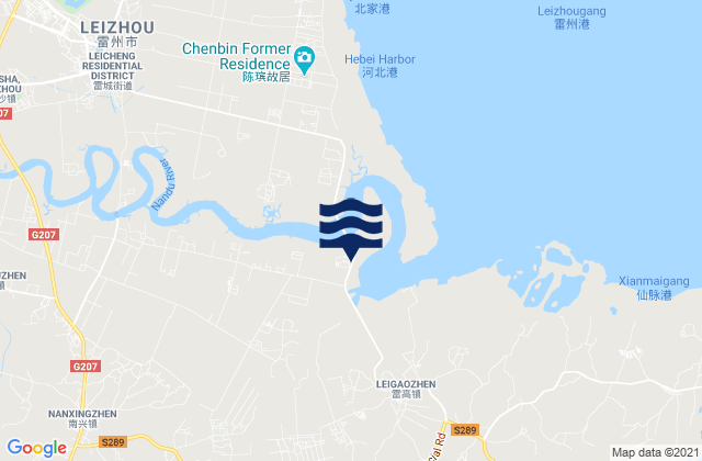 Carte des horaires des marées pour Songzhu, China