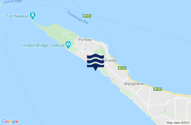 Carte des horaires des marées pour Sorrento Back Beach, Australia