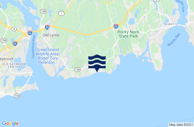 Carte des horaires des marées pour Sound View Beach Old Lyme, United States