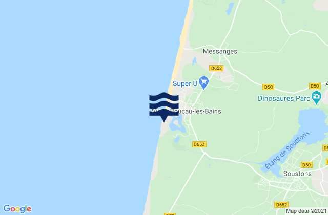 Carte des horaires des marées pour Soustons, France