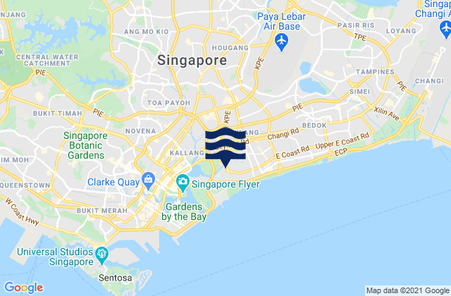 Carte des horaires des marées pour South East Community Development Council, Singapore