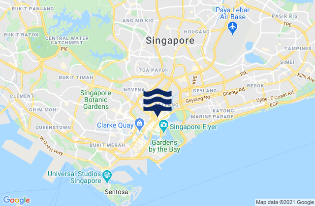 Carte des horaires des marées pour South West Community Development Council, Singapore