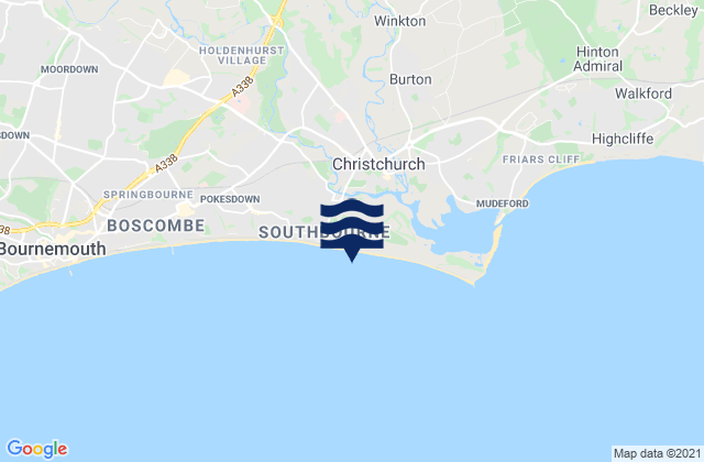Carte des horaires des marées pour Southbourne, United Kingdom