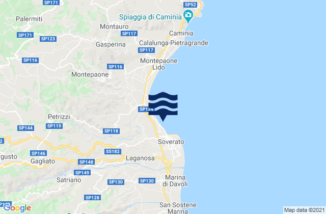 Carte des horaires des marées pour Soverato Superiore, Italy
