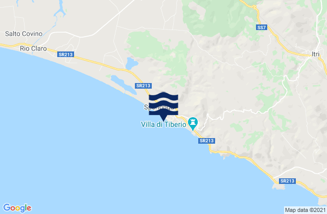 Carte des horaires des marées pour Sperlonga, Italy
