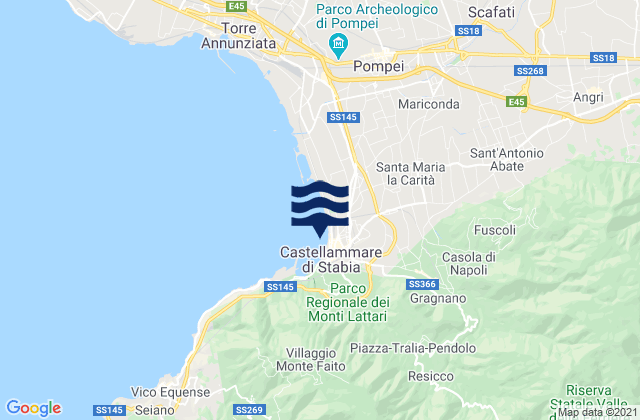 Carte des horaires des marées pour Spiaggia Castellammare di Stabia, Italy
