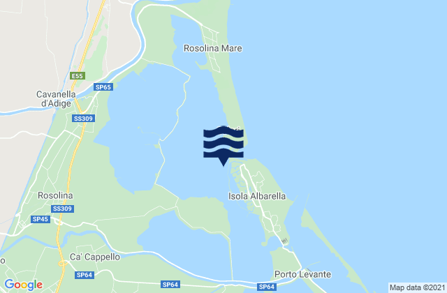 Carte des horaires des marées pour Spiaggia Libera Albarella, Italy