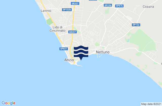 Carte des horaires des marées pour Spiaggia di Lavinio, Italy