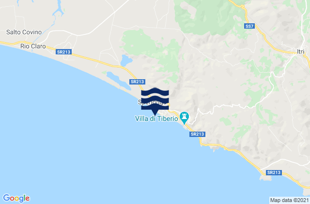 Carte des horaires des marées pour Spiaggia di Sperlonga, Italy