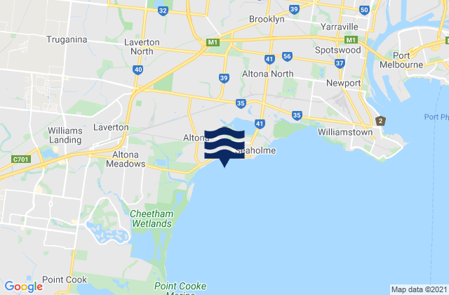 Carte des horaires des marées pour St Albans, Australia