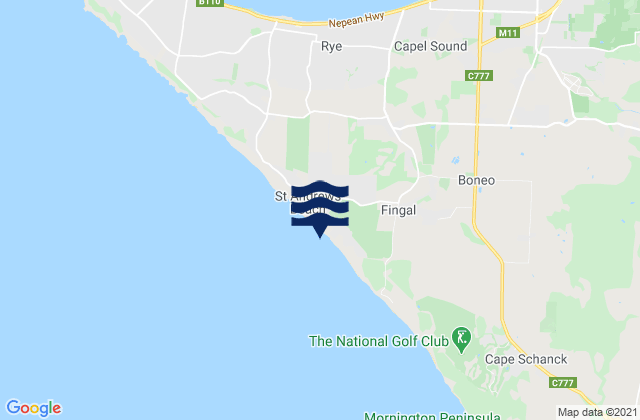 Carte des horaires des marées pour St Andrews Beach, Australia