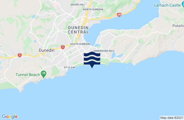 Carte des horaires des marées pour St Kilda Beach Dunedin, New Zealand