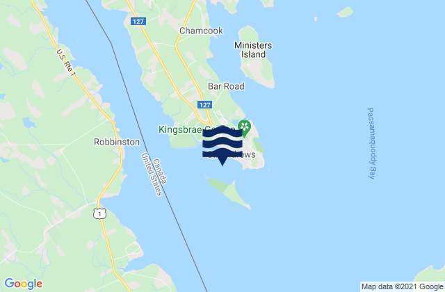 Carte des horaires des marées pour St. Andrews Harbour, Canada