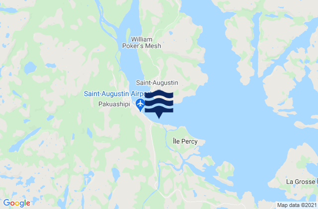 Carte des horaires des marées pour St. Augustin, Canada
