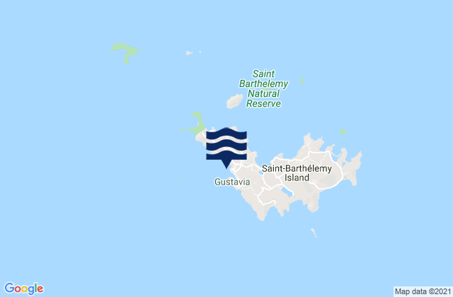 Carte des horaires des marées pour St. Barthelemy, U.S. Virgin Islands