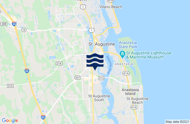 Carte des horaires des marées pour St. Johns River at Racy Point, United States