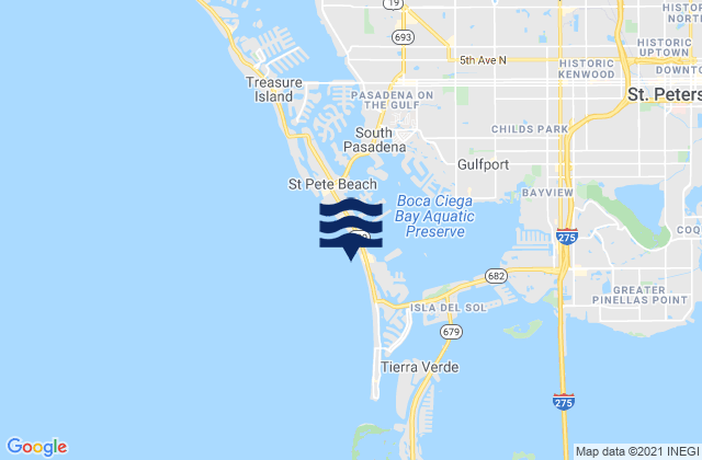 Carte des horaires des marées pour St. Pete Beach, United States