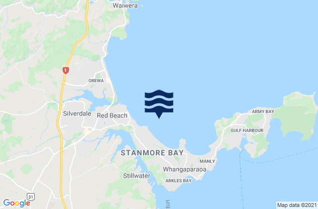 Carte des horaires des marées pour Stanmore Bay, New Zealand