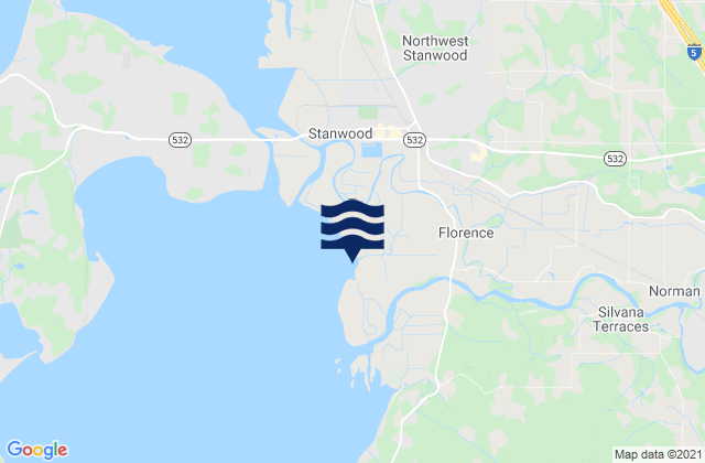 Carte des horaires des marées pour Stanwood Stillaguamish River, United States